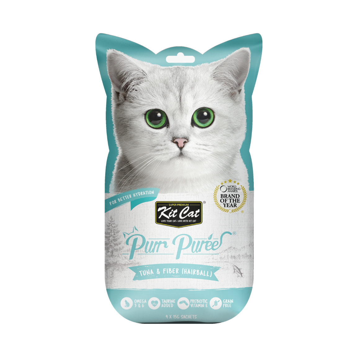 KIT CAT® PURR PUREES® TUNA & FIBER HAIRBALL CAT TREAT
