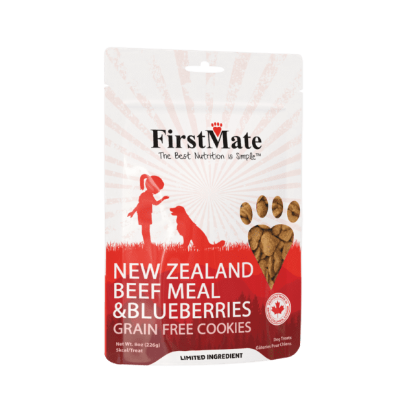 FIRSTMATE BEEF WITH BLUEBERRY MINI BITES DOG TREATS