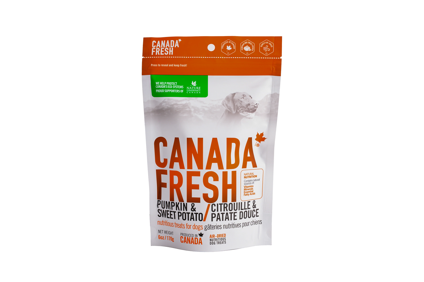CANADA FRESH™ AIR DRIED PUMPKIN & SWEET POTATO NUTRITIOUS DOG TREATS