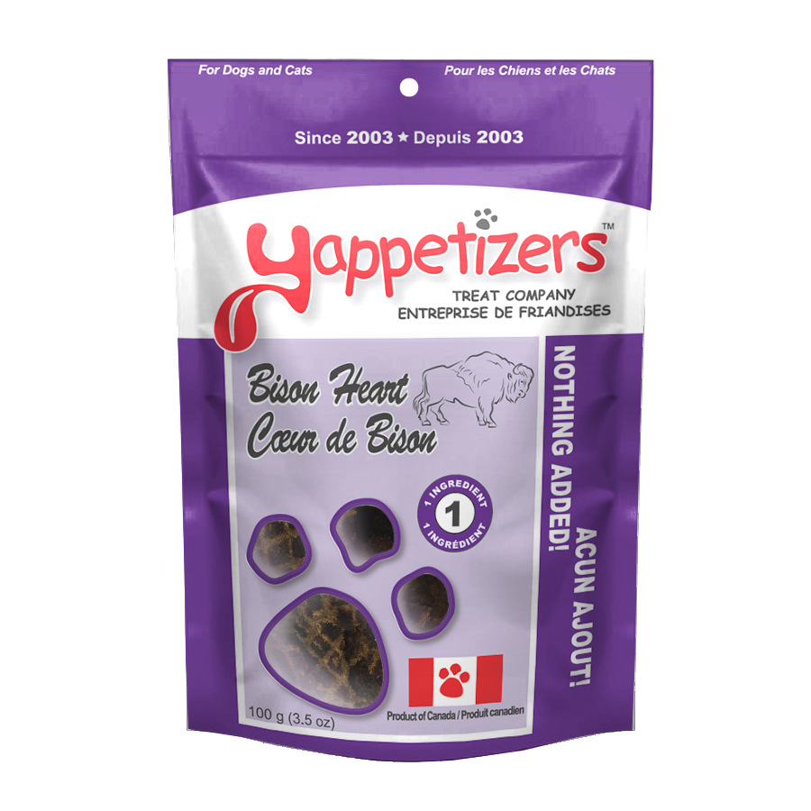 YAPPETIZER DOG TREAT BISON HEART