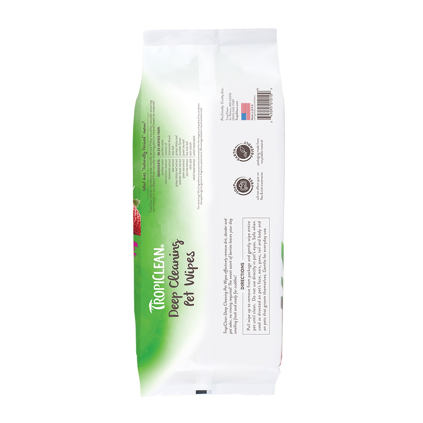 TROPICLEAN DEEP CLEANING WIPES BERRY AND COCONUT