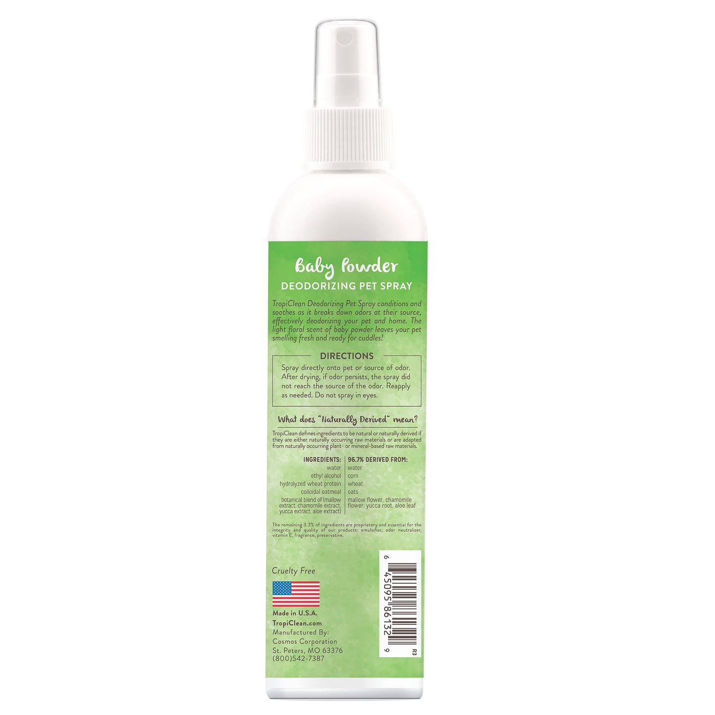 TROPICLEAN BABY POWDER DEODORIZING PET SPRAY