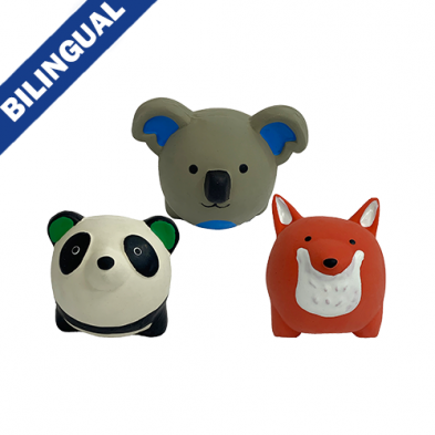 MULTIPET™ MINPET ROUND ANIMALS 2.5" ASSORTED DOG TOY 1 PIECE