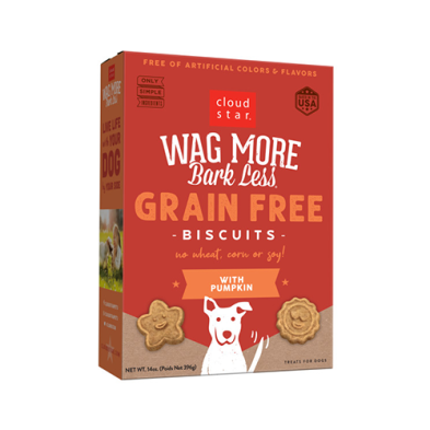 CLOUD STAR WAG MORE BARK LESS® GRAIN FREE BISCUITS WITH PUMPKIN DOG TREATS