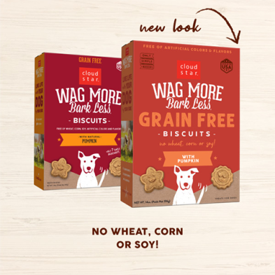 CLOUD STAR WAG MORE BARK LESS® GRAIN FREE BISCUITS WITH PUMPKIN DOG TREATS