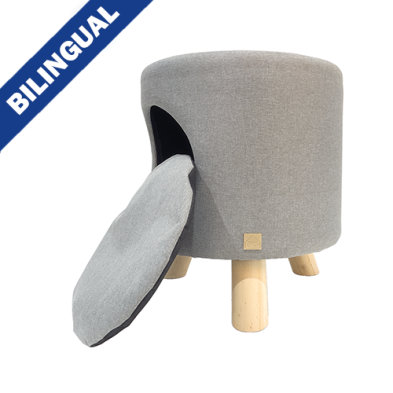 4 CATS & DOGS WALLIE PET STOOL - GREY