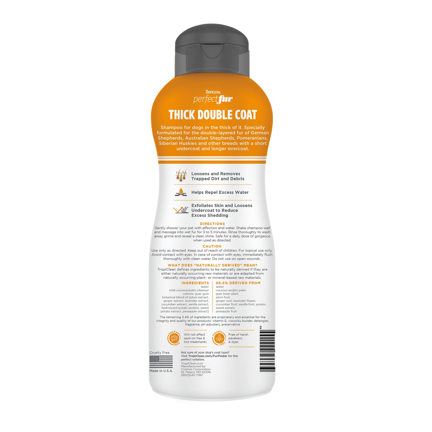 TROPICLEAN THICK DOUBLE COAT PREFECT FUR SHAMPOO