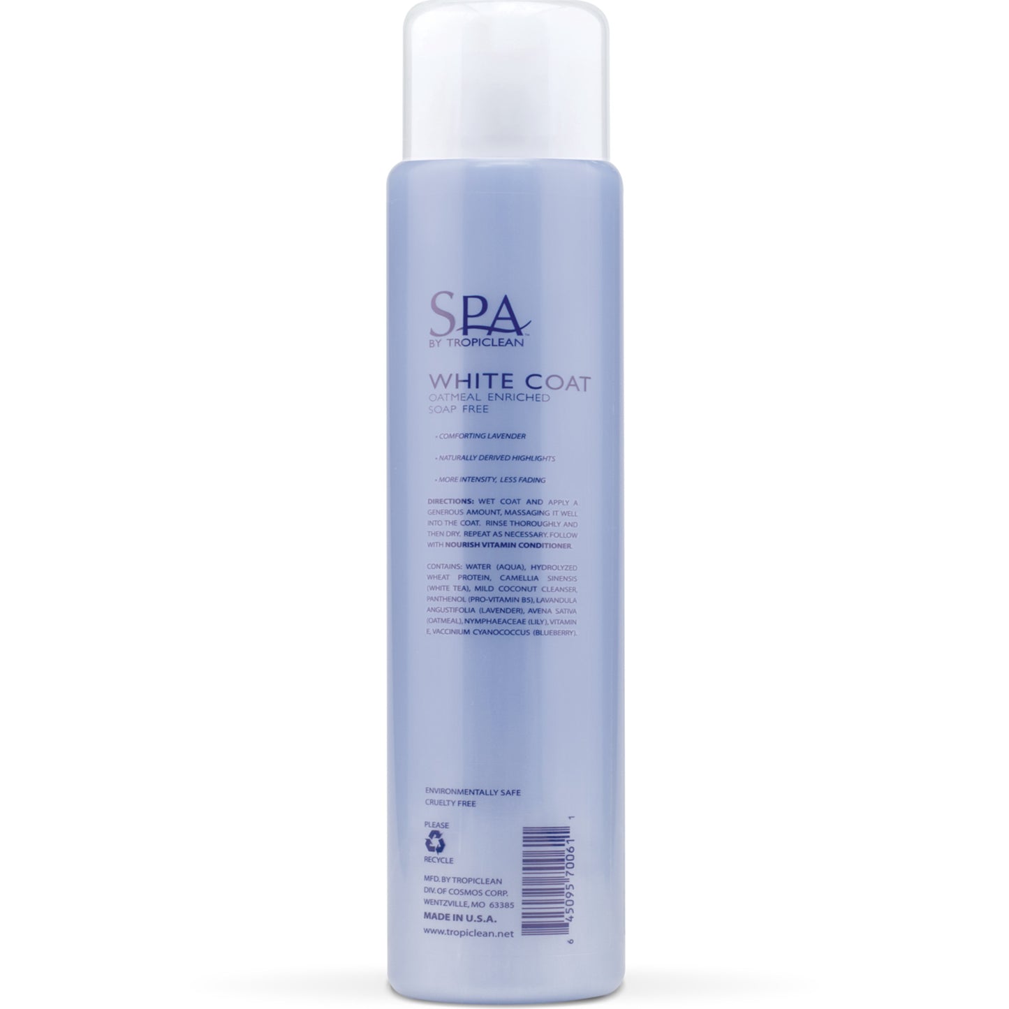TROPICLEAN LAVISH WHITE COAT OATMEAL AND LAVENDER PET SHAMPOO