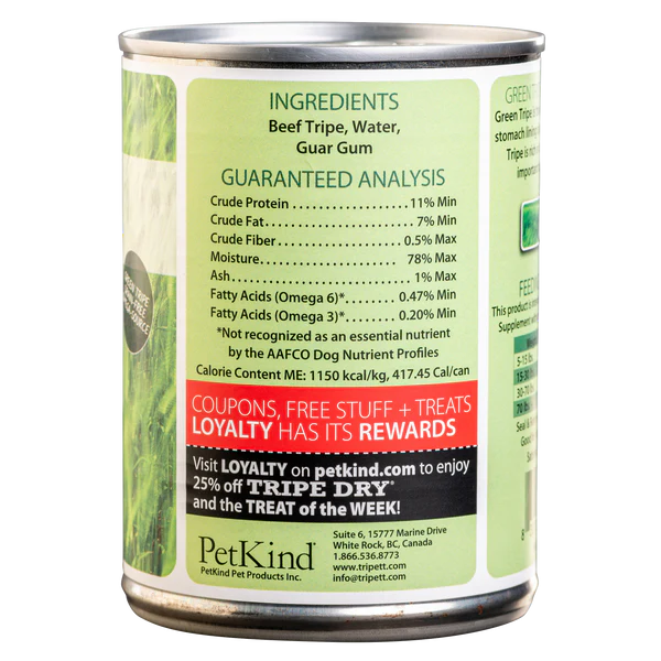 PETKIND® TRIPETT® ORIGINAL FORMULA GREEN BEEF TRIPE WET DOG FOOD - 13OZ