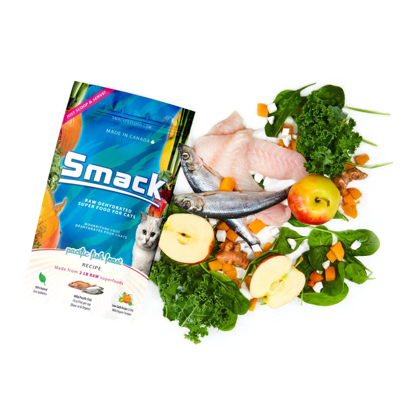 SMACK PACIFIC FISH FEAST RAW DEHYDRATED SUPERFOOD FOR CATS