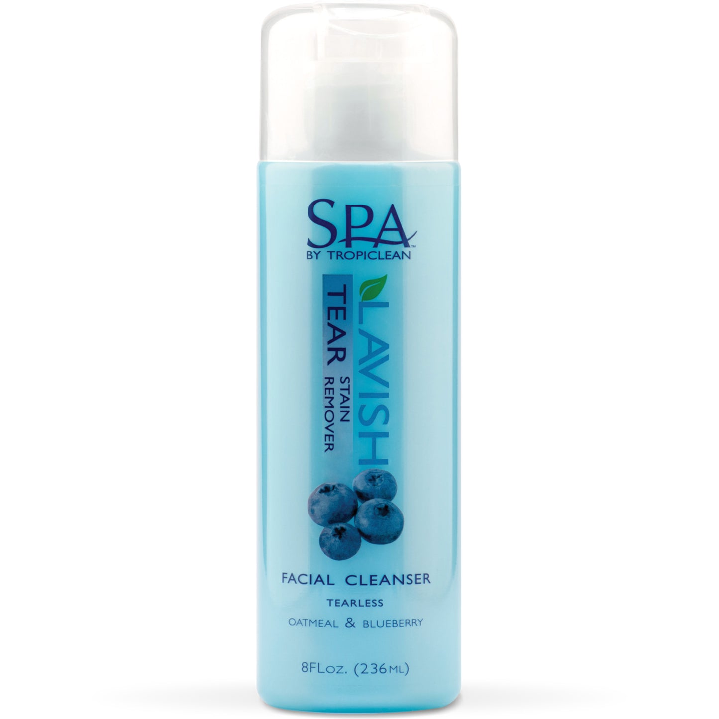 TROPICLEAN LAVISH TEAR STAIN+ OATMEAL AND BLUEBERRY PET FACIAL CLEANSER