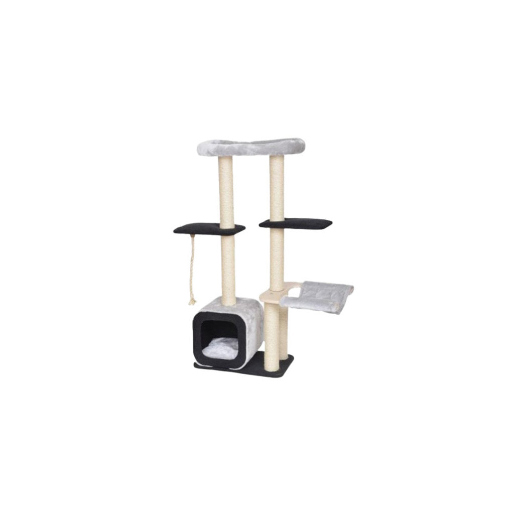 Bud-Z Cat Tree Olympe With Hammock Condo And Rope Grey Cat 58x38x140cm 1pc