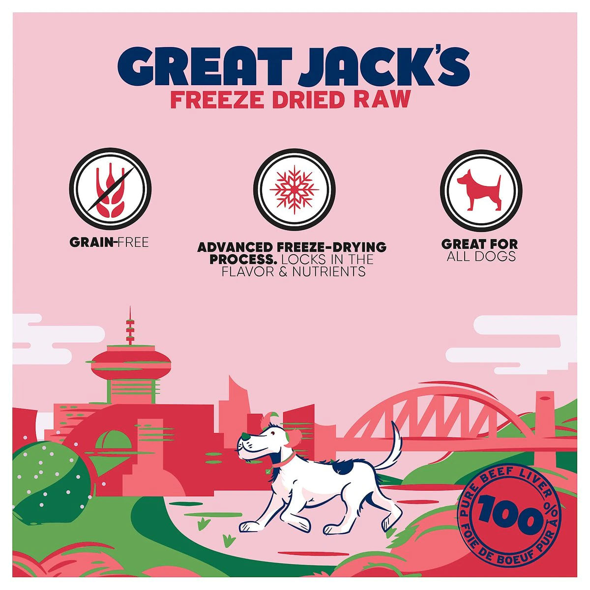 GREAT JACK'S FREEZE DRIED RAW DOG TREATS - BEEF LIVER