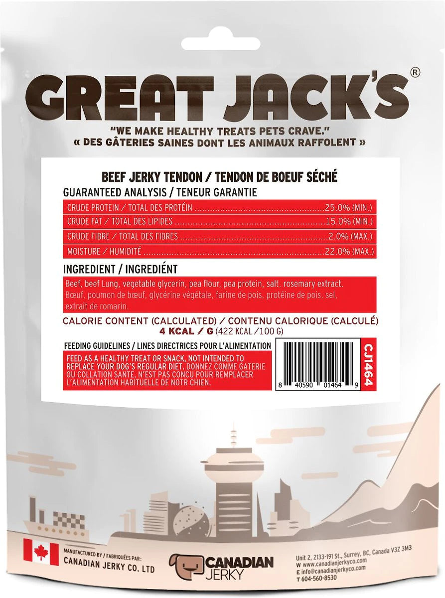 GREAT JACK'S AIR DRIED BEEF JERKY TENDER BARS DOG TREATS