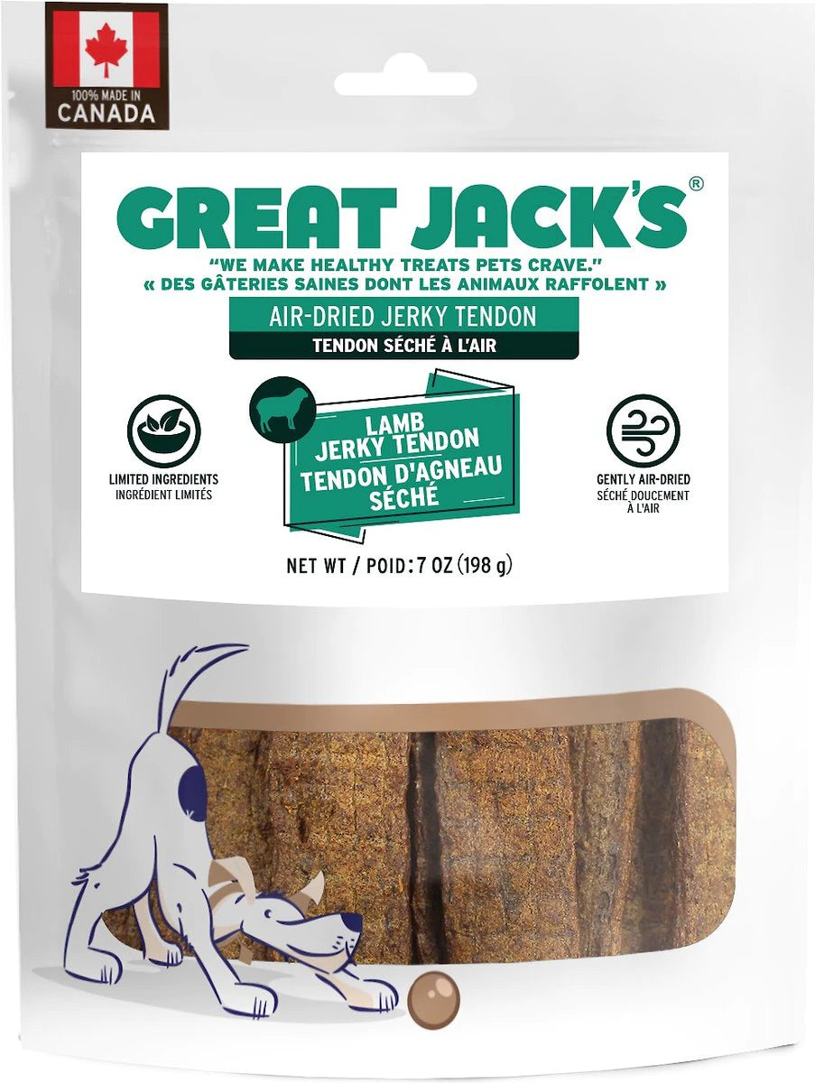 GREAT JACK'S AIR DRIED LAMB JERKY TENDER BARS DOG TREATS