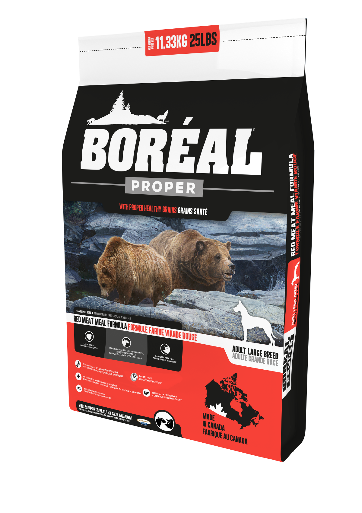 BORÉAL PROPER LARGE BREED RED MEAT - LOW CARB GRAINS DOG FOOD