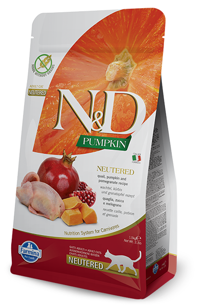 FARMINA N&D PUMPKIN: QUAIL, PUMPKIN & POMEGRANATE NEUTERED CAT FOOD