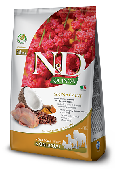FARMINA N&D QUINOA FUNCTIONAL - SKIN & COAT QUAIL FOR DOGS