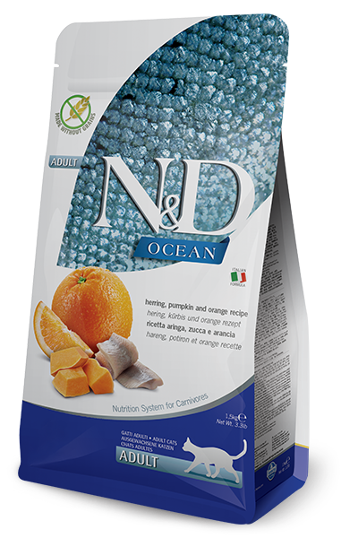 FARMINA N&D OCEAN: HERRING, PUMPKIN & ORANGE ADULT CAT FOOD