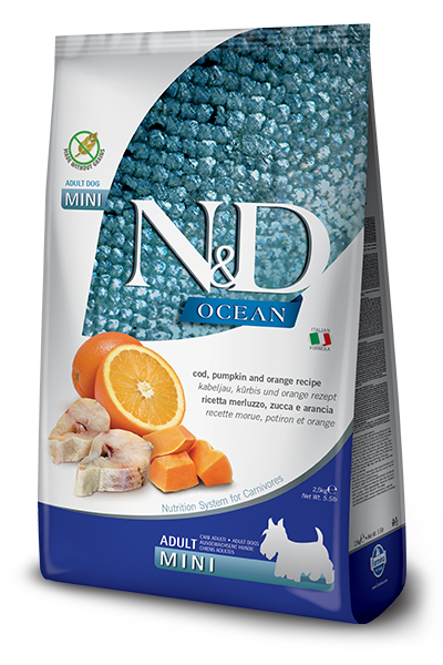 FARMINA N&D OCEAN - COD, PUMPKIN & ORANGE ADULT MINI BREED