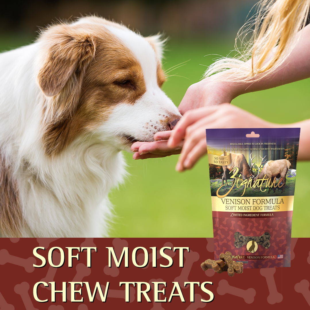 ZIGNATURE VENISON FORMULA SOFT MOIST TREATS FOR DOGS