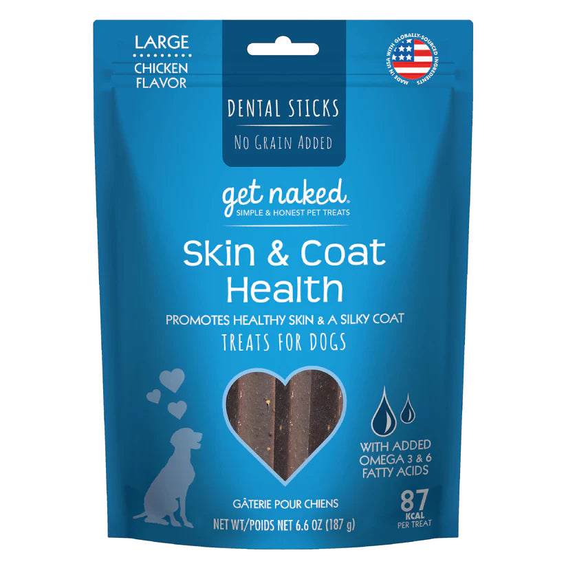 GET NAKED DENTAL CHEW STICKS - SKIN AND COAT