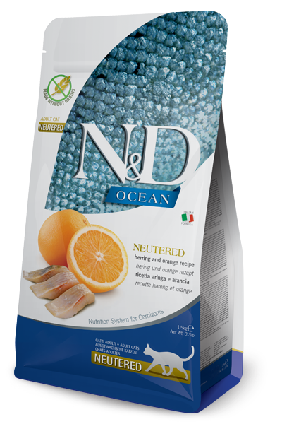FARMINA N&D OCEAN: HERRING & ORANGE NEUTERED ADULT CAT FOOD