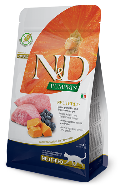 FARMINA N&D PUMPKIN: PUMPKIN, LAMB & BLUEBERRY NEUTERED CAT FOOD