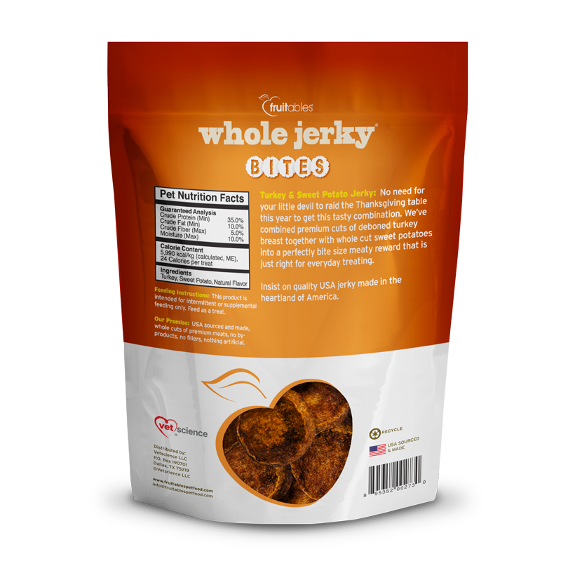FRUITABLES WHOLE TURKEY & SWEET POTATO JERKY BITES