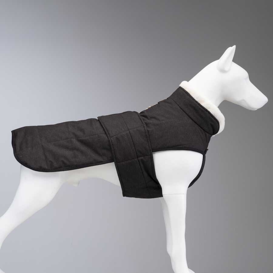 LINDO CLOTHING LUXURY PLUS DOG COAT : BLACK