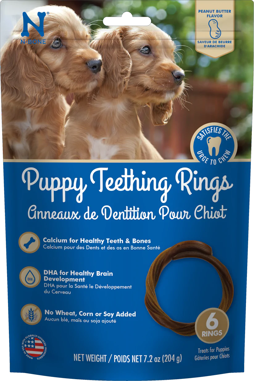 N-BONE PUPPY TEETHING RINGS PEANUT BUTTER FLAVOR