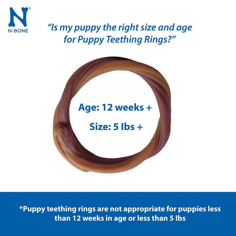 N-BONE PUPPY TEETHING RINGS PEANUT BUTTER FLAVOR