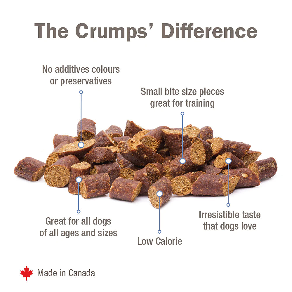 CRUMPS NATURALS SEMI MOIST BEEF MINI TRAINER DOG TREATS