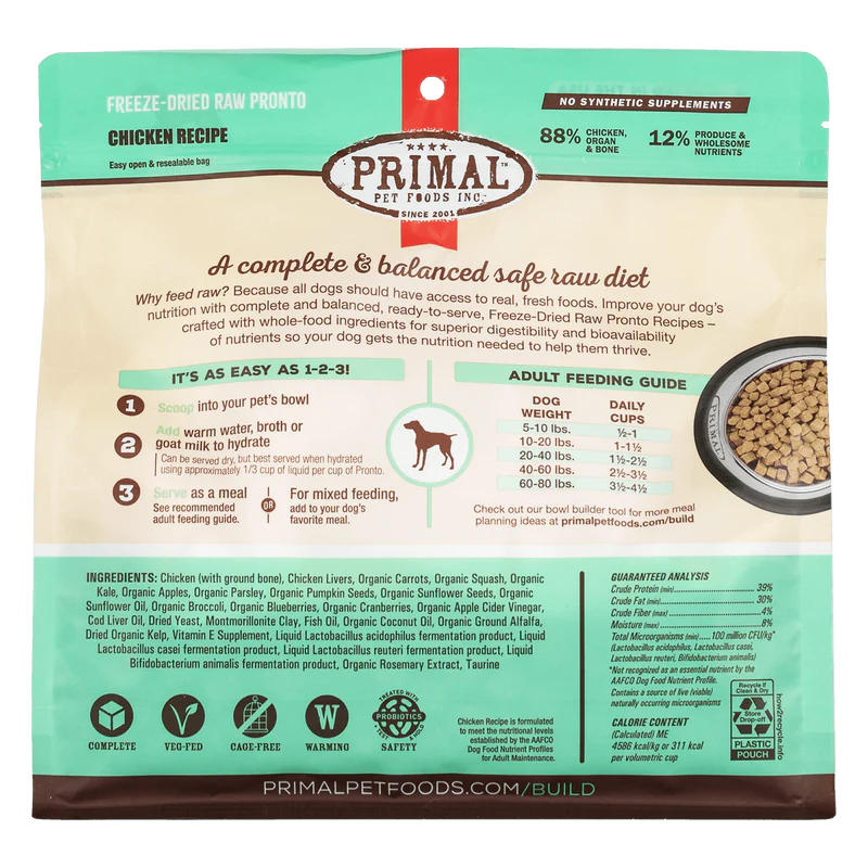 PRIMAL FREEZE-DRIED RAW PRONTO : CHICKEN