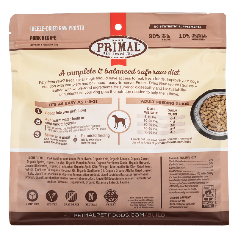 PRIMAL FREEZE-DRIED RAW PRONTO : PORK