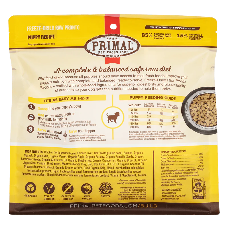 PRIMAL FREEZE-DRIED RAW PRONTO : PUPPY RECIPE