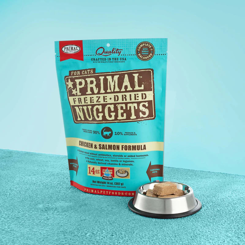 PRIMAL FELINE FREEZE-DRIED NUGGETS - CHICKEN & SALMON