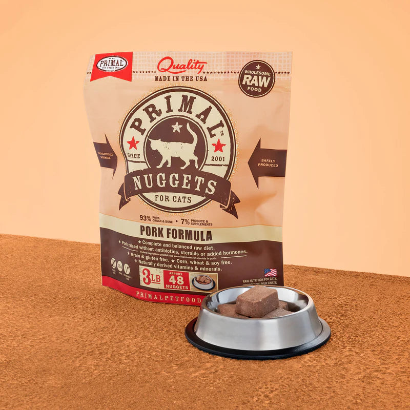 PRIMAL FELINE RAW FROZEN NUGGETS - PORK