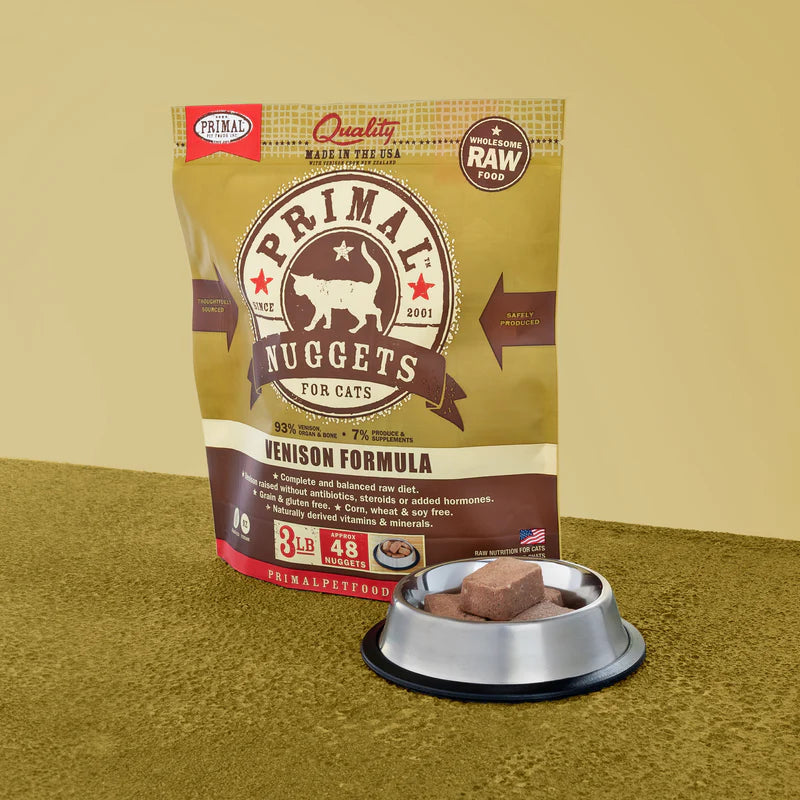 PRIMAL FELINE RAW FROZEN NUGGETS - VENISON