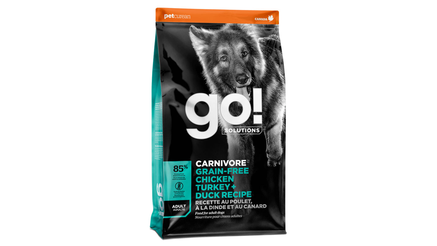 GO! SOLUTIONS CARNIVORE GRAIN-FREE CHICKEN, TURKEY + DUCK ADULT RECIPE FOR DOGS