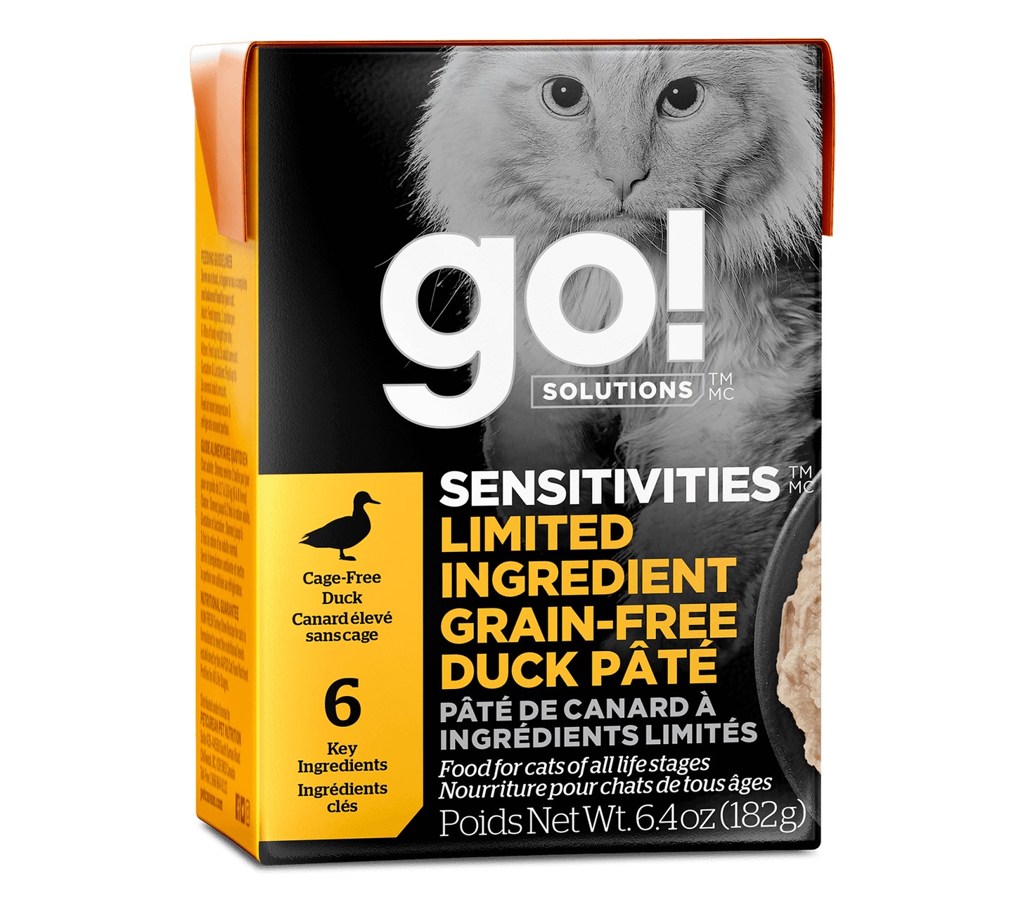 GO! SOLUTIONS SENSITIVITIES LIMITED INGREDIENT GRAIN-FREE DUCK PÂTÉ FOR CATS