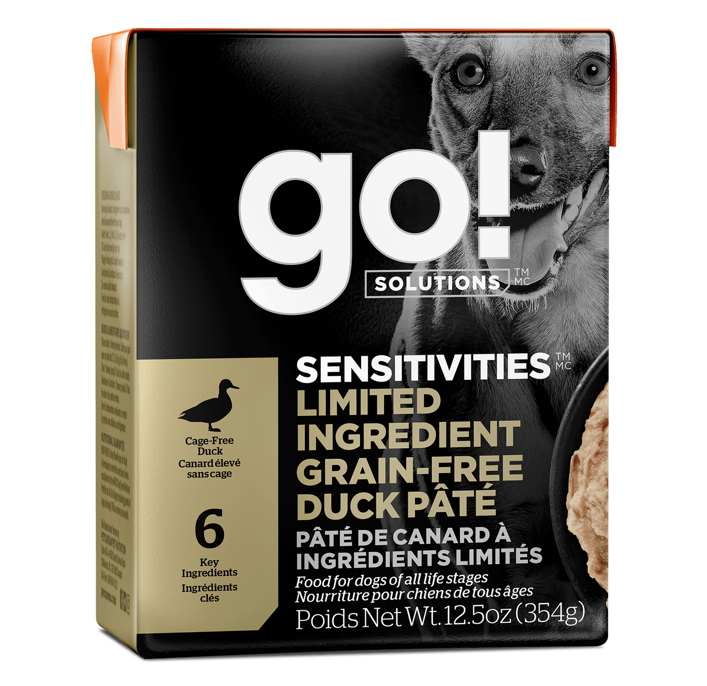 GO! SOLUTIONS SENSITIVITIES LIMITED INGREDIENT GRAIN-FREE DUCK PÂTÉ FOR DOGS