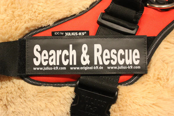 JULIUS-K9 IDC® HARNESS LABEL & PATCH : SEARCH & RESCUE