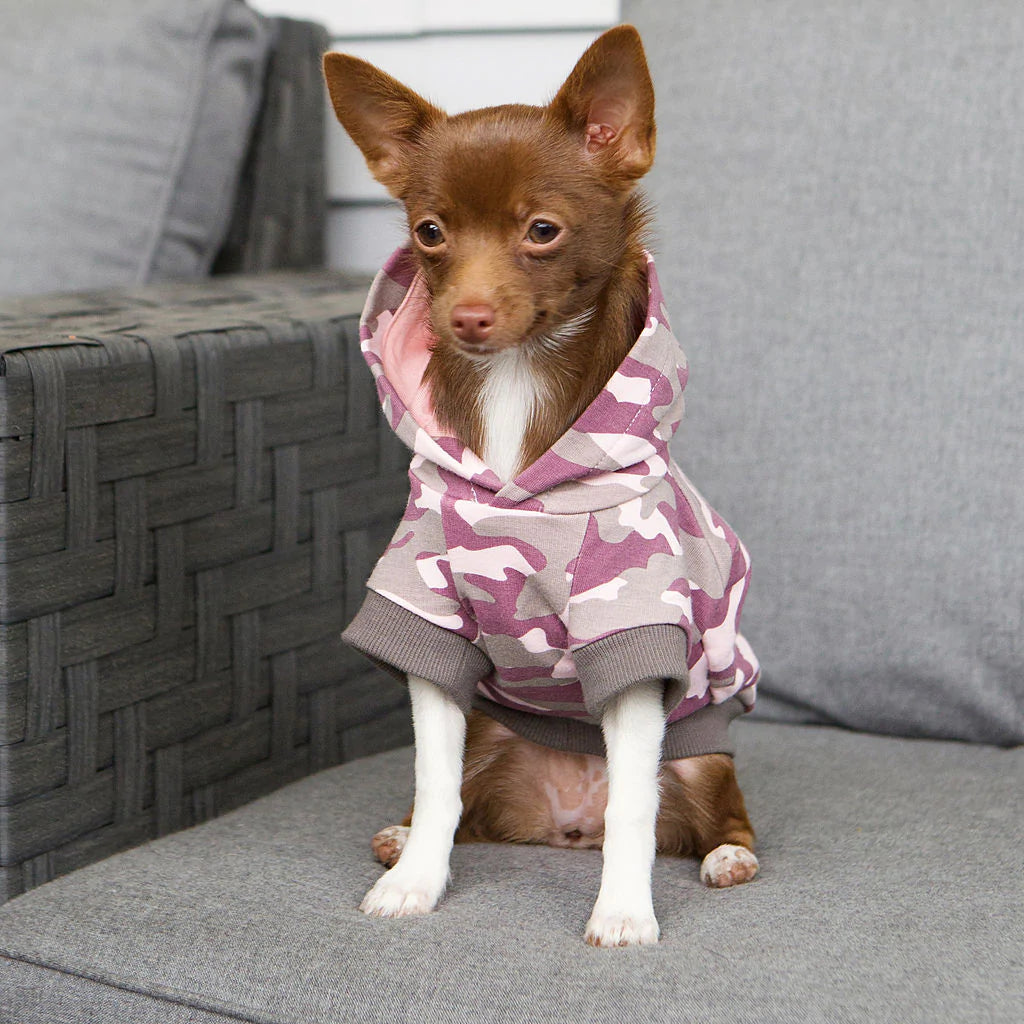 SHARPER BARKER FRENCH TERRY HOODIES EMMA : PINK CAMO