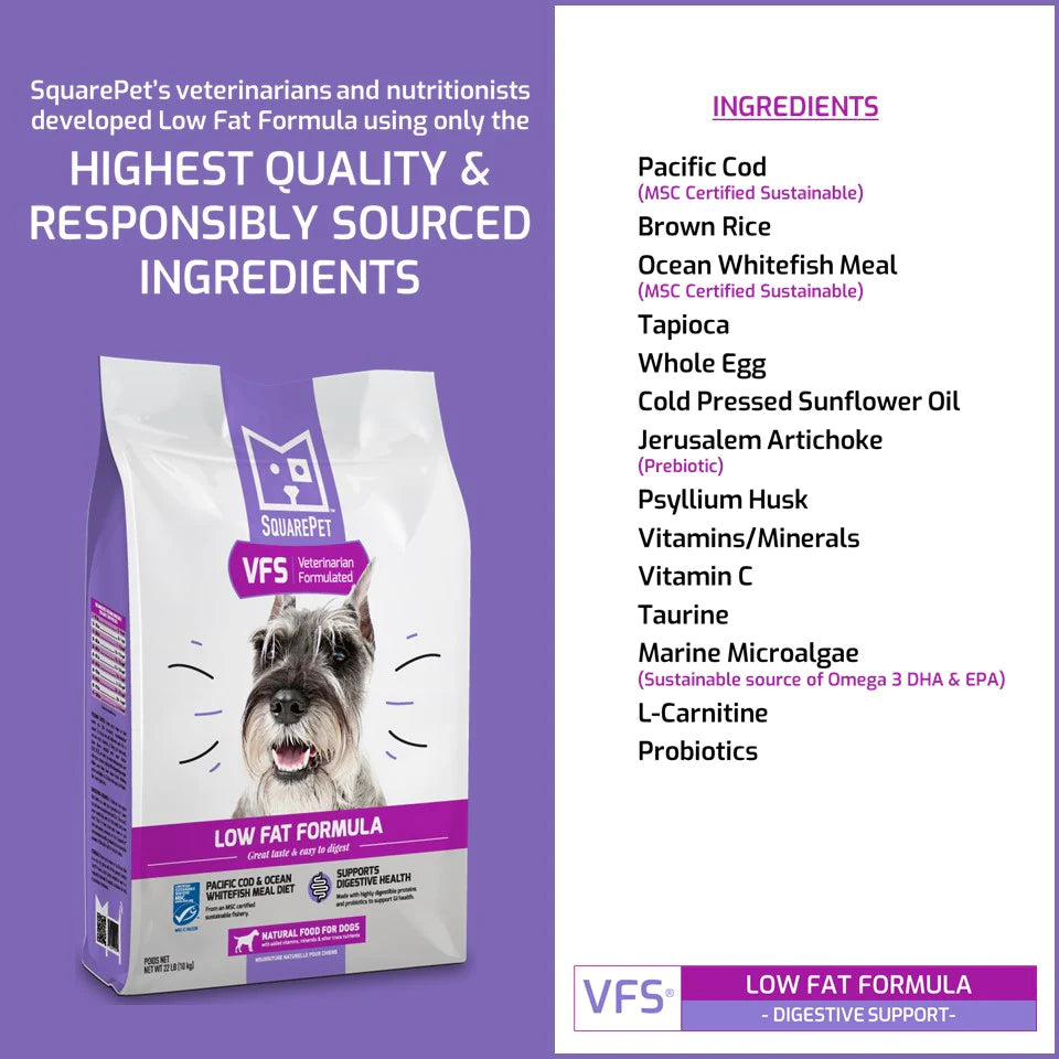 SQUARE PET VFS® LOW FAT GASTRO SUPPORT DRY DOG FOOD