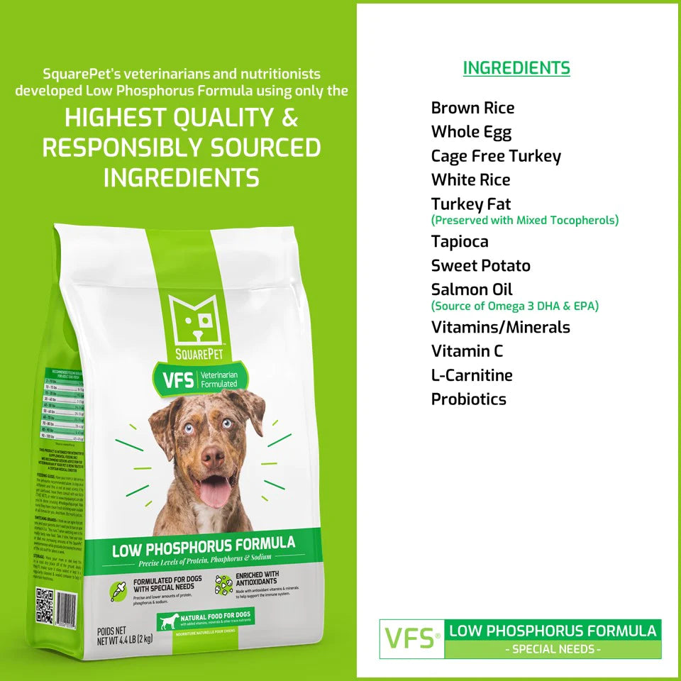 SQUARE PET VFS® LOW PHOSPHORUS SUPPORT DRY DOG FOOD