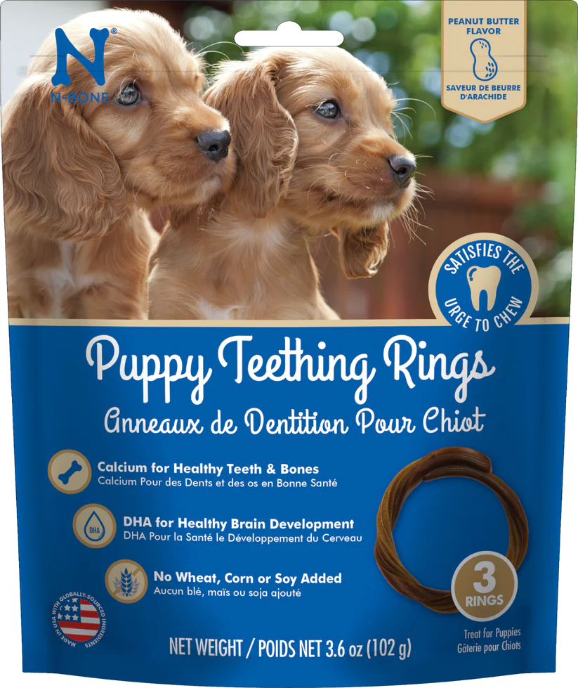 N-BONE PUPPY TEETHING RINGS PEANUT BUTTER FLAVOR