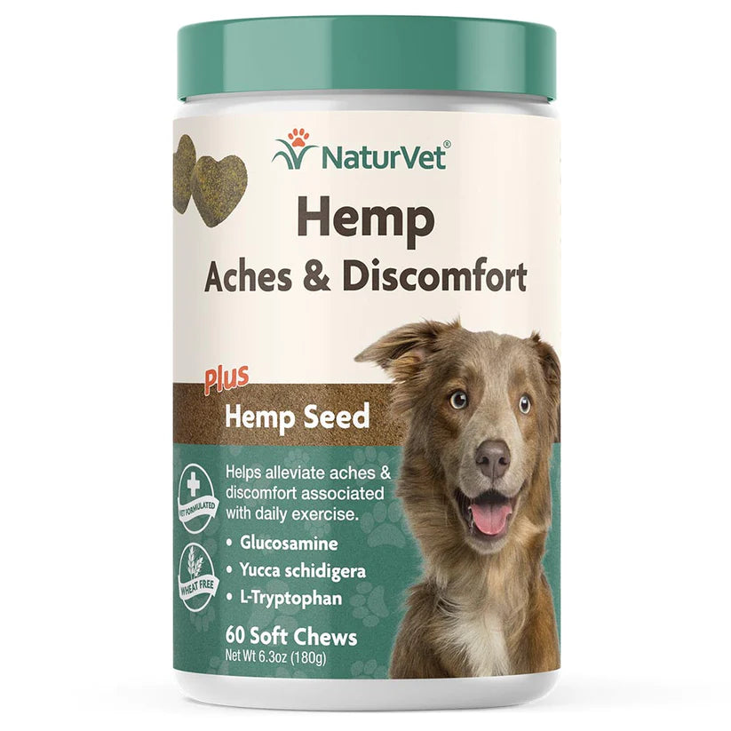 NATURVET HEMP ACHES DISCOMFORT SOFT CHEWS 60 CT Bright Eyes