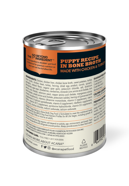 ACANA PREMIUM PATE PUPPY RECIPE IN BONE BROTH