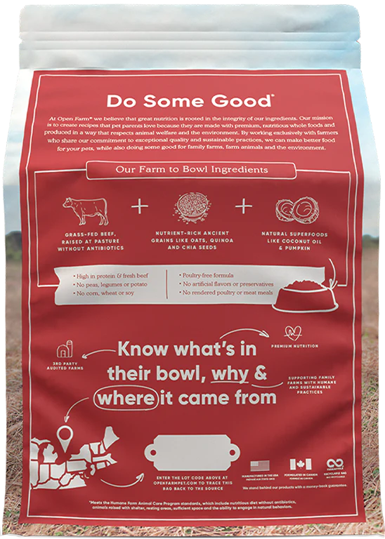 OPEN FARM® GRASS-FED BEEF & ANCIENT GRAINS DRY DOG FOOD